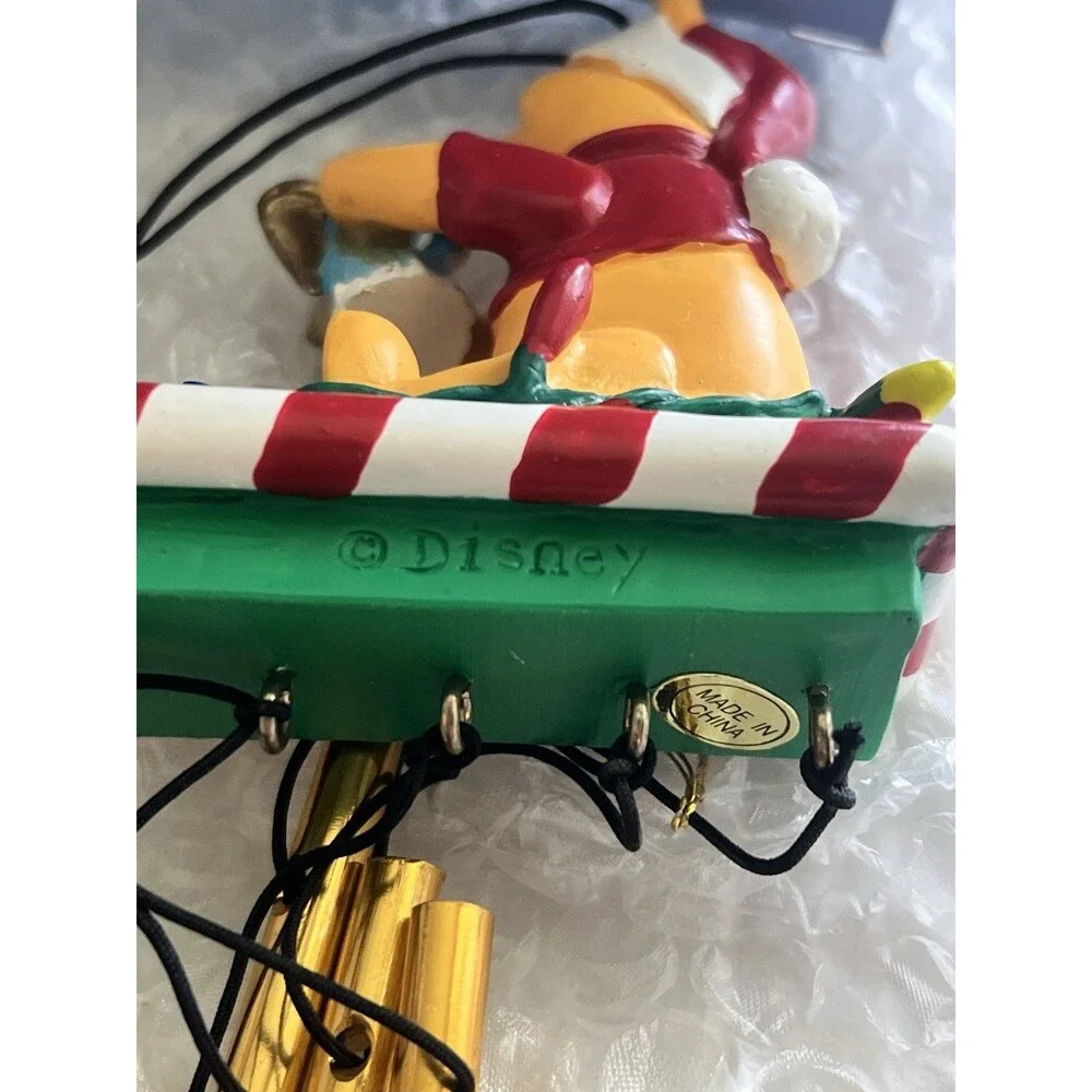 Disney Christmas Winnie the Pooh Mini Wind Chime 1997 Tree Ornament Vintage